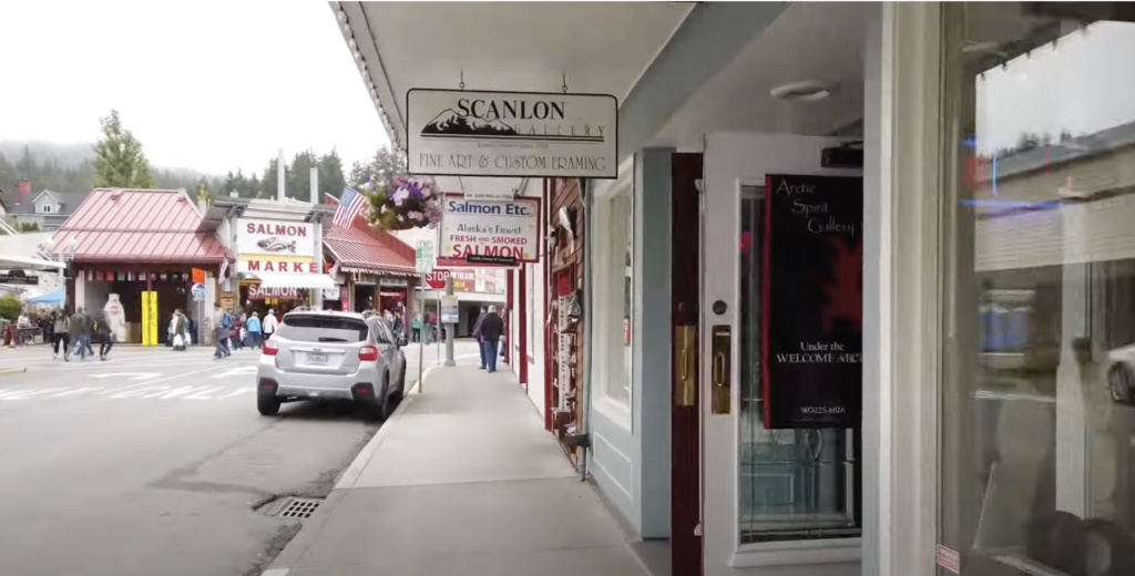 Ketchikan, Alaska town street.